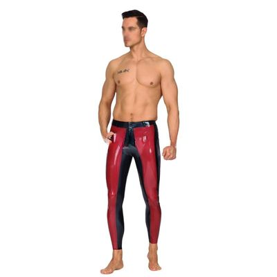 GAYLOP Red and Black Latex Leggings, XS