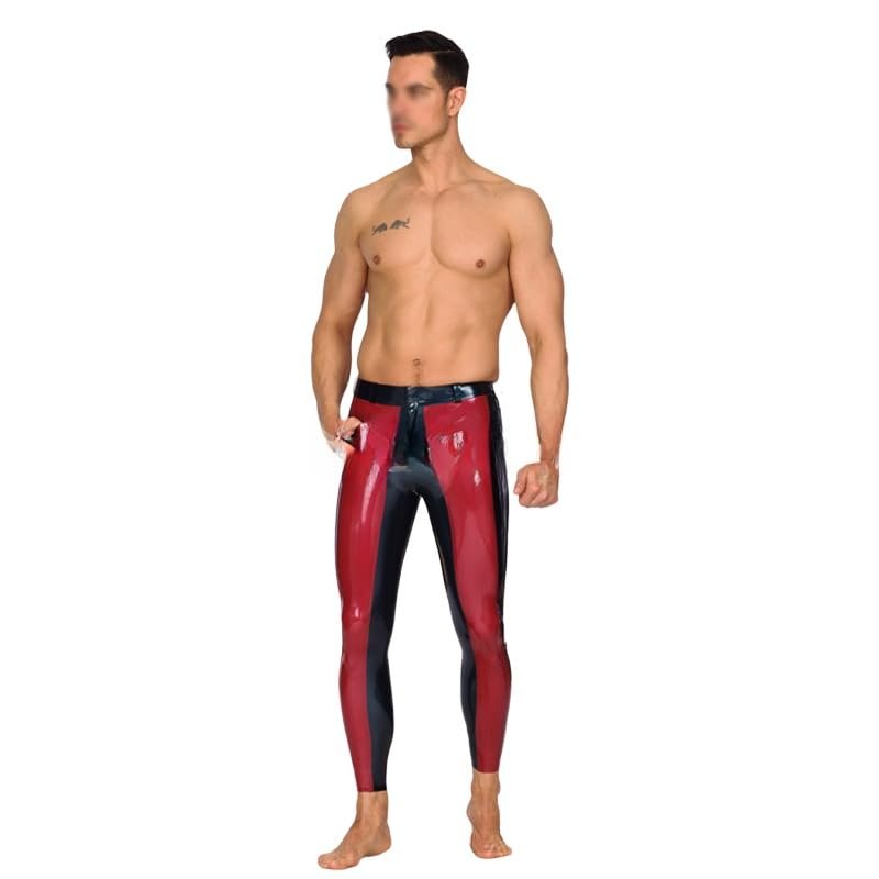 GAYLOP Red and Black Latex Leggings, XS
