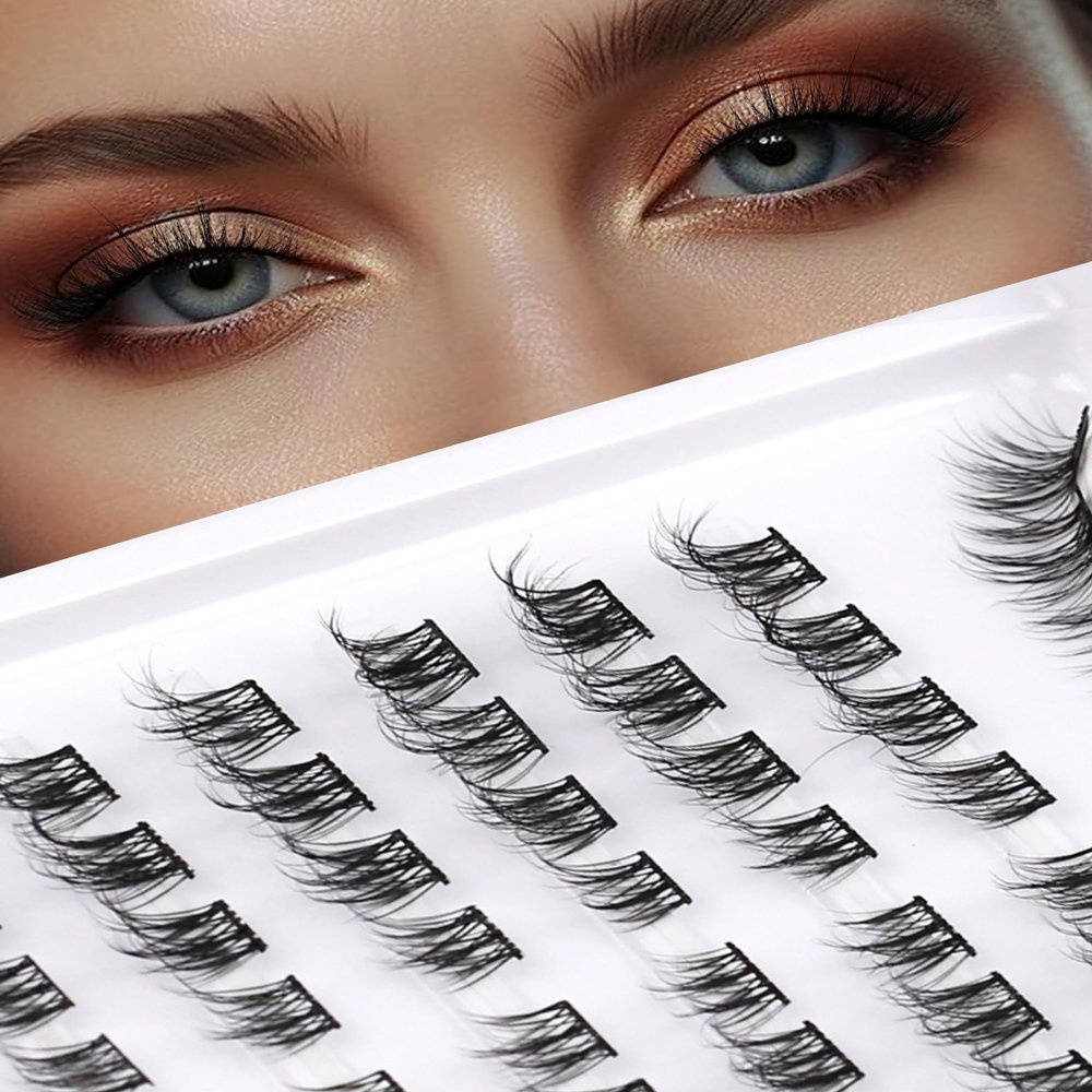Eyelash Extensions, Cat-Eye, Mink-Style Cluster Lashes, Wispy, DIY, Pre-Styled, 8 Pairs, #24
