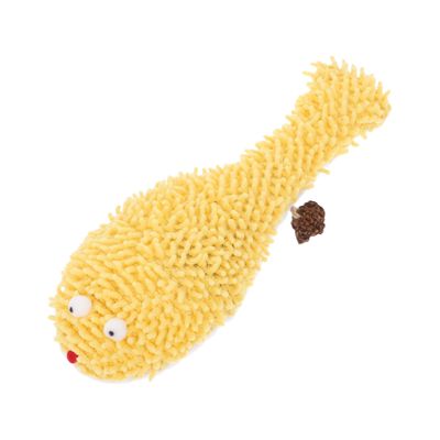 Abaodam Cute Plush Pufferfish Cat Toy for Chewing, Interactive Toy for Kittens and Cats, Yellow