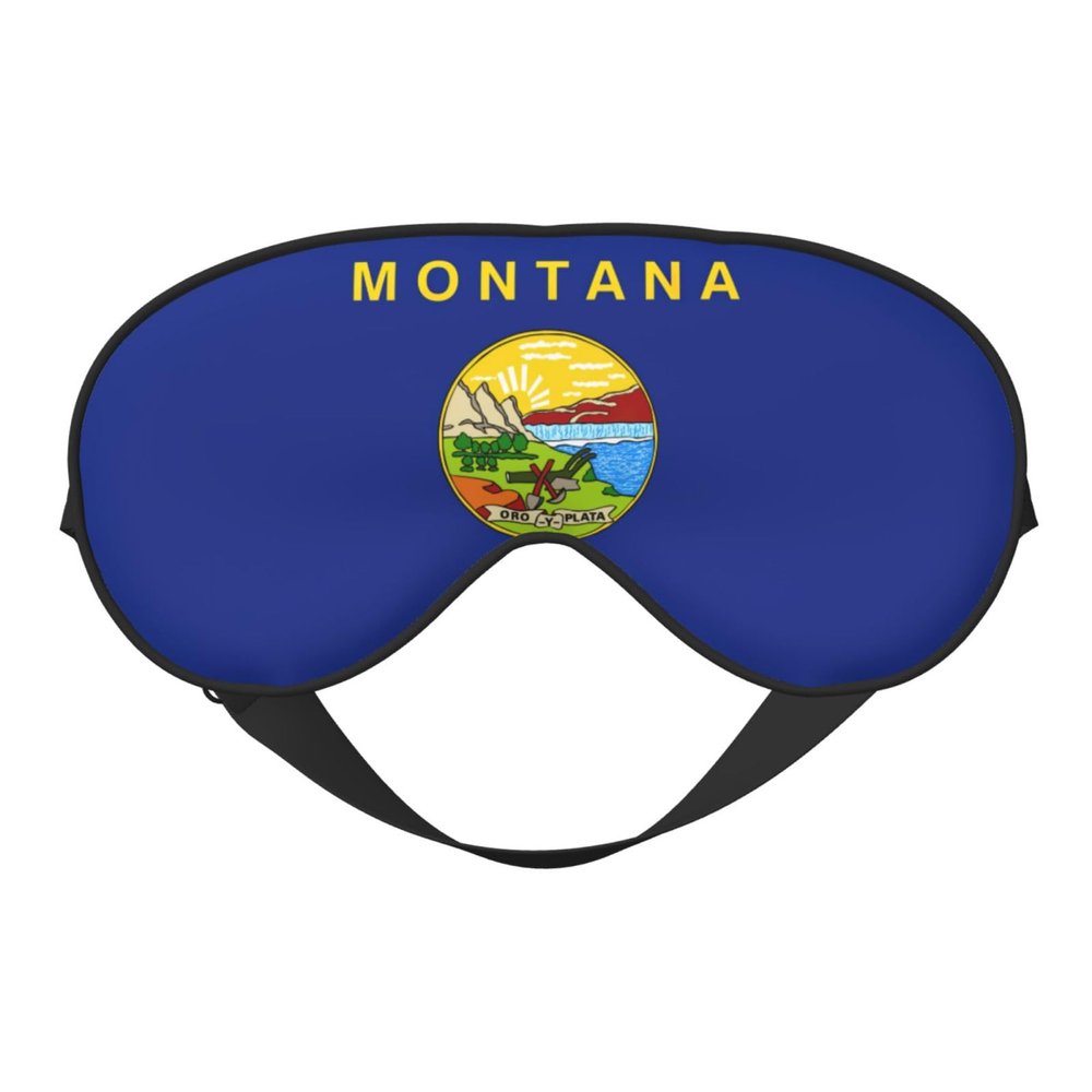 Montana State Flag Sleep Mask, Silk-Like Eye Mask for Women and Men