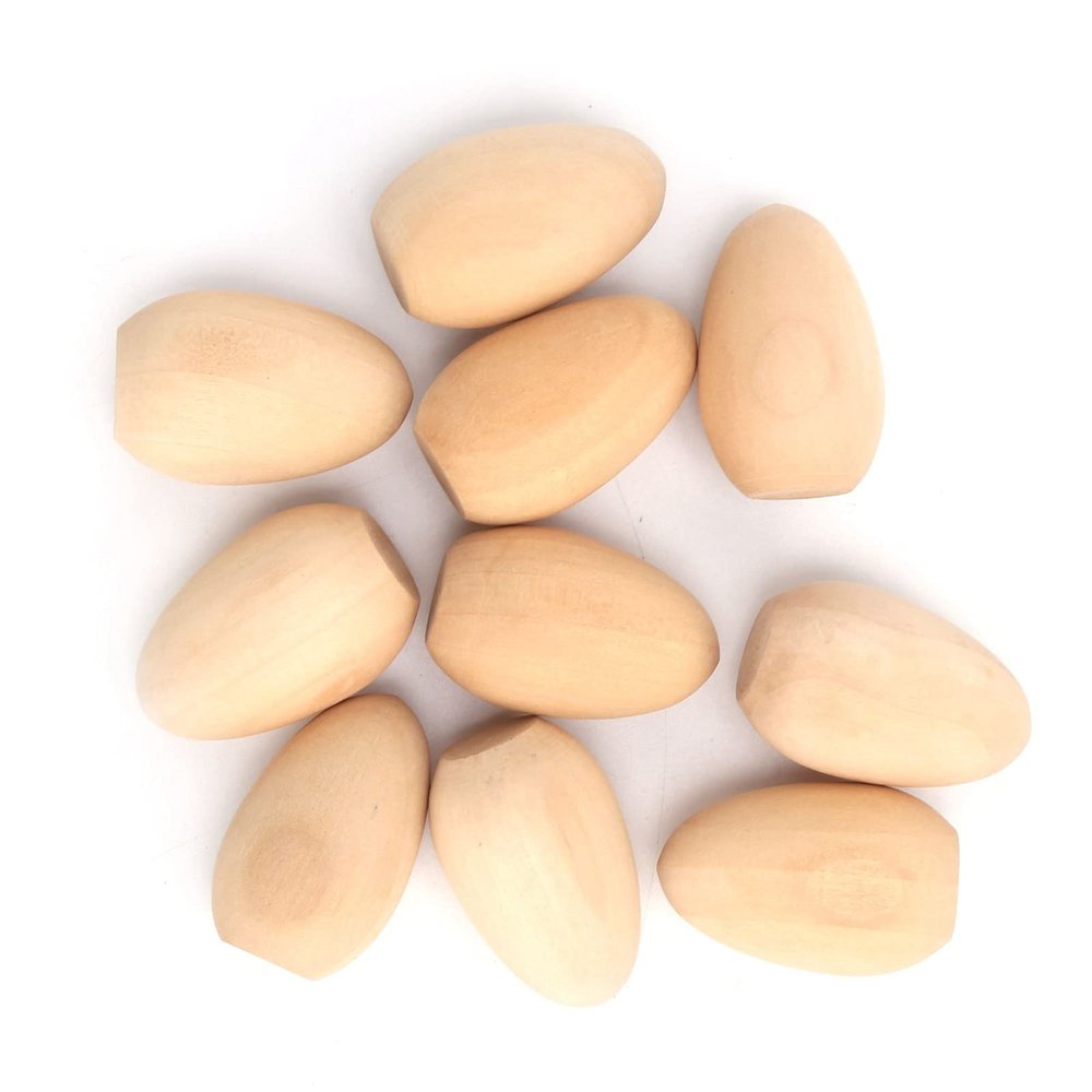 Tnfeeon 10-Pack Wooden Artificial Eggs, Waterproof, for Crafts, Tasteless (S, 1,200 ml)