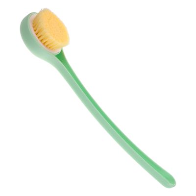 Long-Handle Shower Back Brush, Soft Plastic Bristles, Green