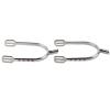 Tnfeeon Youth Cowboy Chrome Brass Rowel Spurs, Durable Spurs for Riding Beginners, Chrome-Plated Zinc Alloy Spurs for Girls (Silver and White) view 1