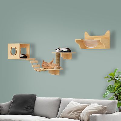 CXLXBRZD Cat Climbing Wall Set with Sisal Scratching Posts