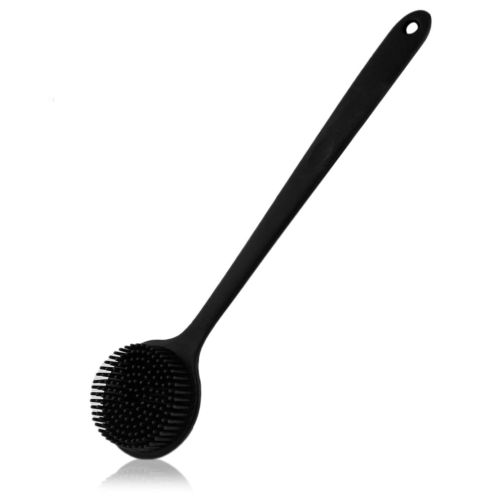 VELLUSTRA Silicone Back Scrubber with Long Handle for Men