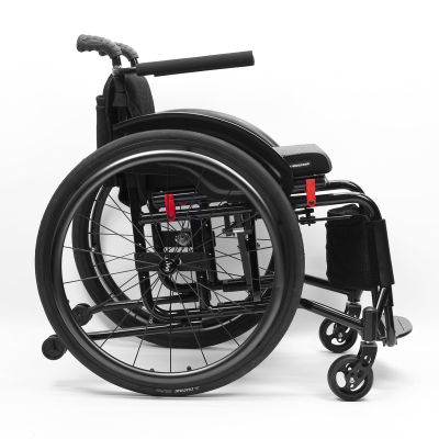 Ultra-Lightweight Self-Propelled Wheelchair with Aluminum Frame, 42 cm Seat, Black