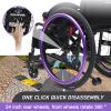 Ultra-Lightweight Self-Propelled Wheelchair with Aluminum Frame, 42 cm Seat, Black view 3