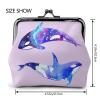 Orca Killer Whale Print Mini Coin Purse for Women, Black, One Size (11.5 x 10.5 cm) view 4