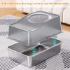 Zstar Stainless Steel Cat Litter Box, Extra-Large, Top-Entry, Gray, 60 x 40 x 34.5 cm view 3