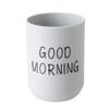 TEEKU Good Couple Plain Toothbrush Cup, Round Bathroom Toothbrush Holder, Simple Morning, Glass and Bottle, Coffee Cups with Text (Light Blue, One Size) view 1