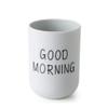 TEEKU Good Couple Plain Toothbrush Cup, Round Bathroom Toothbrush Holder, Simple Morning, Glass and Bottle, Coffee Cups with Text (Light Blue, One Size) view 2