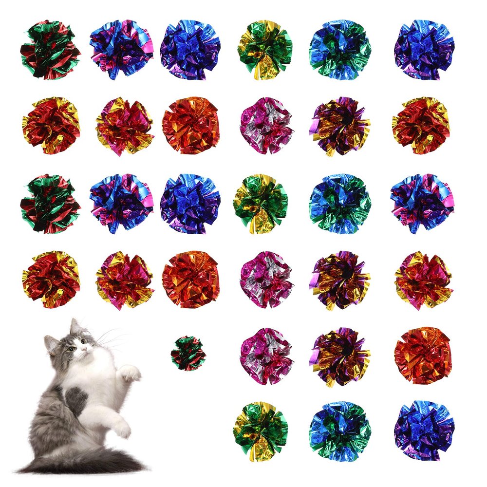 30 Pack Cat Crinkle Balls