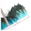 Rooster Feather Decoration, 2 Sizes, 10 × 18 cm, String, Royal Blue view 3