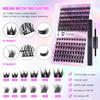 RoseFlower 126-Piece DIY Cluster Lash Kit, C-Curl Volume Extensions with Mascara Brush, Bond & Seal, Applicators and Tweezers view 2
