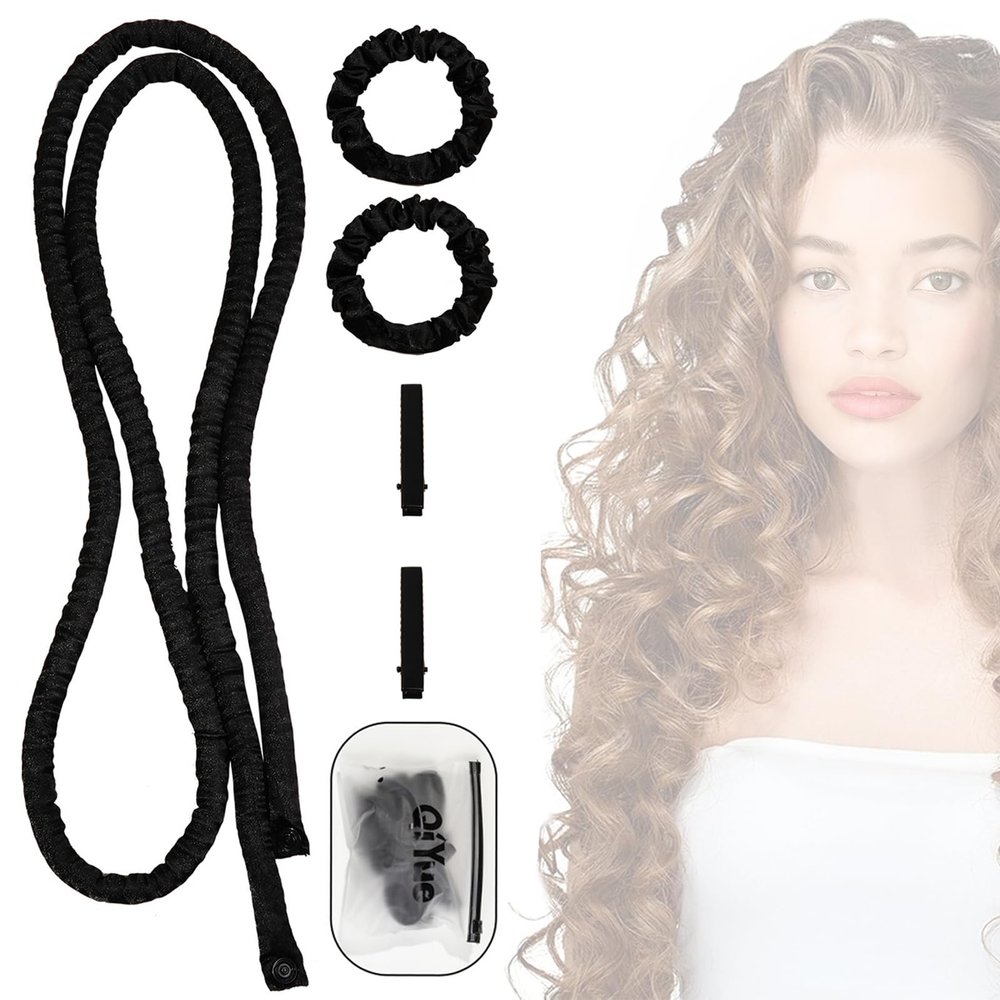 Heatless Curls Band Set, Black, for All Hair Types