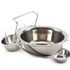 YARNOW 2-Piece Hanging Stainless Steel Dog Bowl Set with Removable Inner Bowls for Food and Water view 1