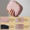 Elitzia Mini Cosmetic Bag with Lighted Mirror, Portable PU Leather Travel Makeup Organizer, Waterproof, 3 Light Modes, Detachable Rechargeable LED Mirror, Pink view 3