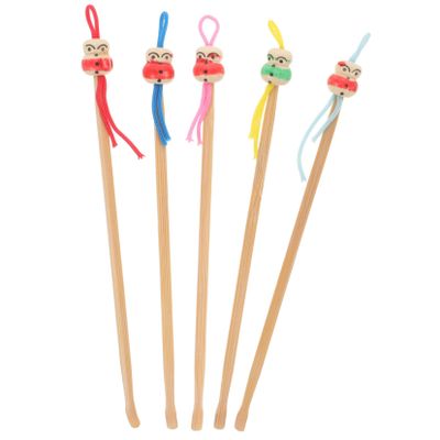 5-Piece Bamboo Earwax Remover Set, Small Ear Spoons