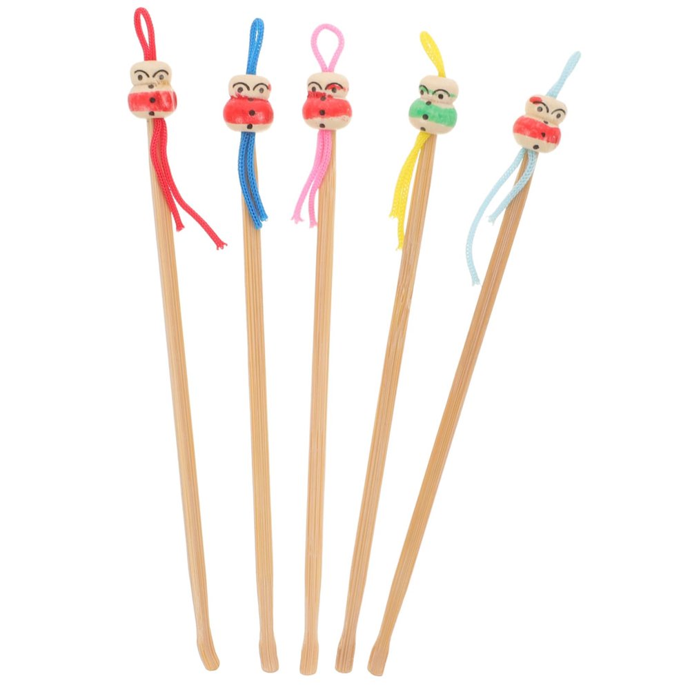 5-Piece Bamboo Earwax Remover Set, Small Ear Spoons