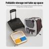 2-in-1 Rolling Pet Carrier Backpack with Wheels, Brown view 2