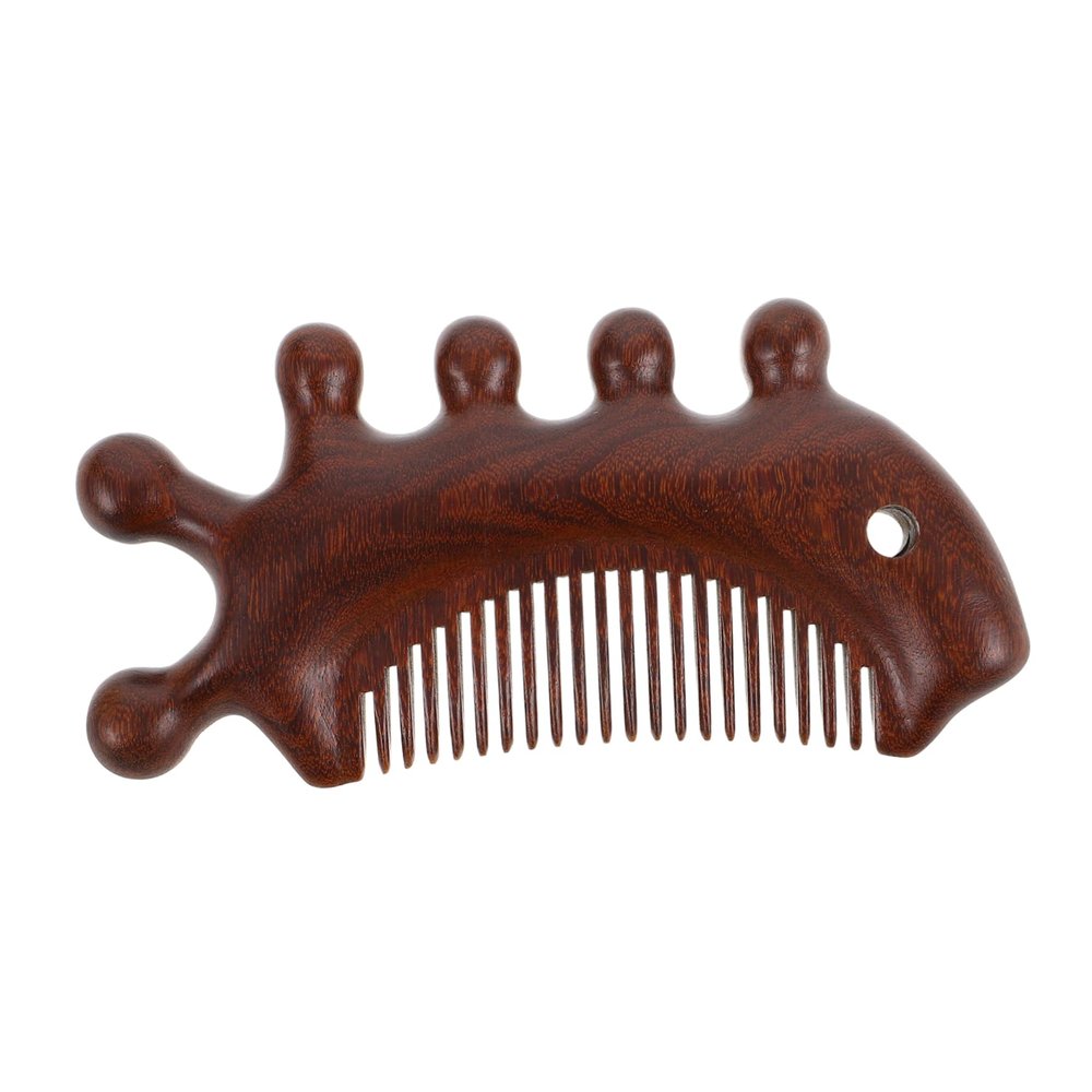 BESTYASH Sandalwood Scalp Massage Comb, Large Wide-Tooth Natural Wood Gua Sha Tool for Head and Neck