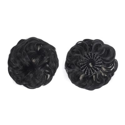 fengqingyunyan0304 Synthetic Messy Bun Extension, Fluffy Curly Chignon, Bird’s Nest Design, Adjustable Waves for Women (Black)