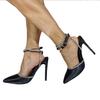 Women's High-Heel Sandals, Closed-Toe Pumps with Ankle Strap, Black, Size 38 view 1