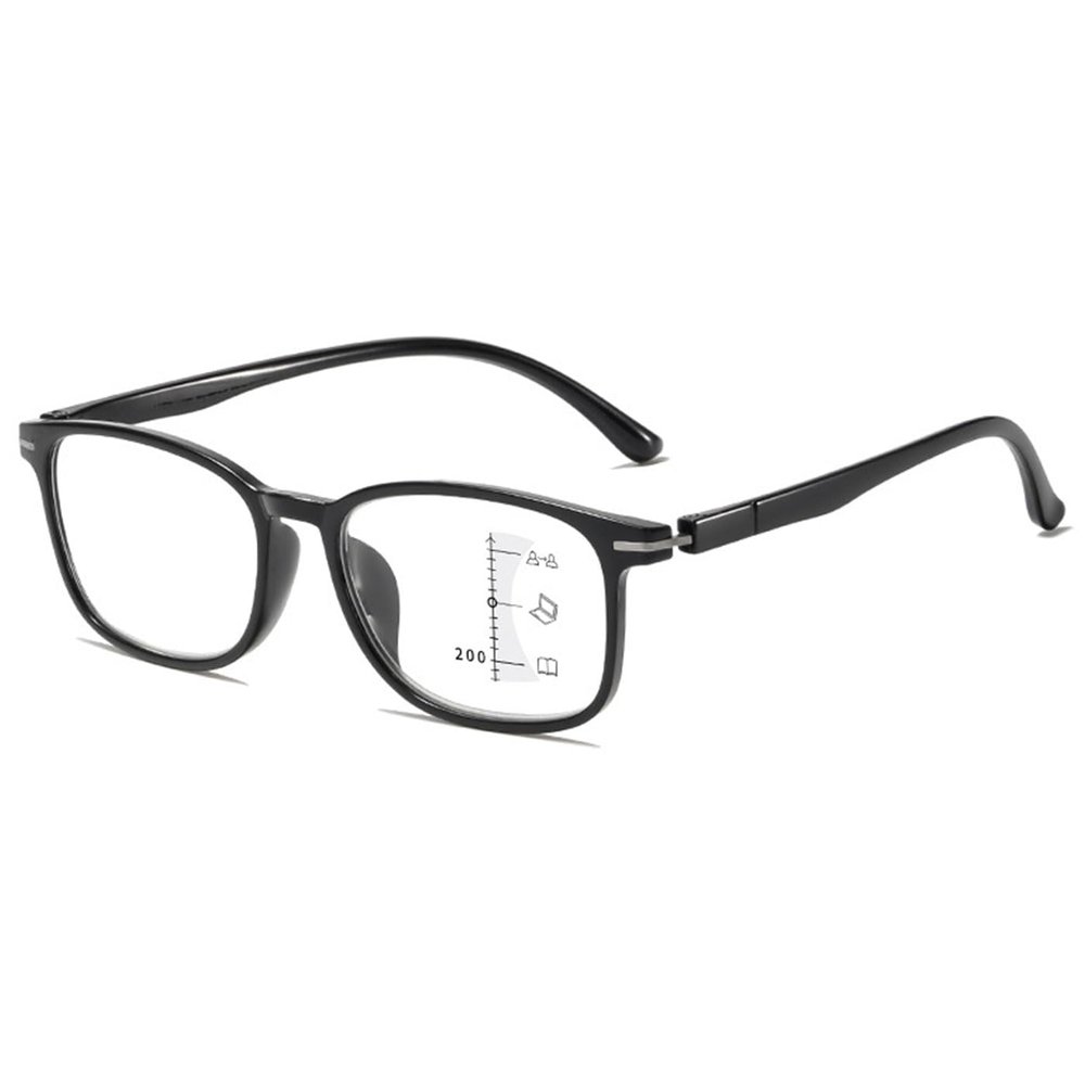 ABETOS Progressive Reading Glasses, TR90 Multifocal Blue-Light Filter, Black +1.0