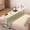 Adjustable Bed Table with Wheels, Queen-Size Mobile Laptop Desk, White, 120 cm view 3