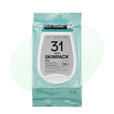 VT COSMETICS Mild Skin Pack - Moisturizing and Exfoliating Facial Pads, 100 Count