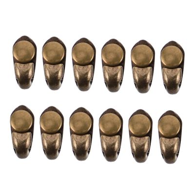 10 Metal Alloy Shoelace Hooks for Shoes, Brown