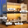 Mobile Chicken Enclosure with Tray and Universal Casters, Transparent Panels, White, 70 x 45 x 45 cm view 2
