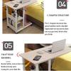Overbed Table with Wheels, Manually Height-Adjustable view 3