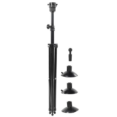 Saluaqui Professional Wig Head Stand with Adjustable Height, Suction Cup Base, 130 cm, Black