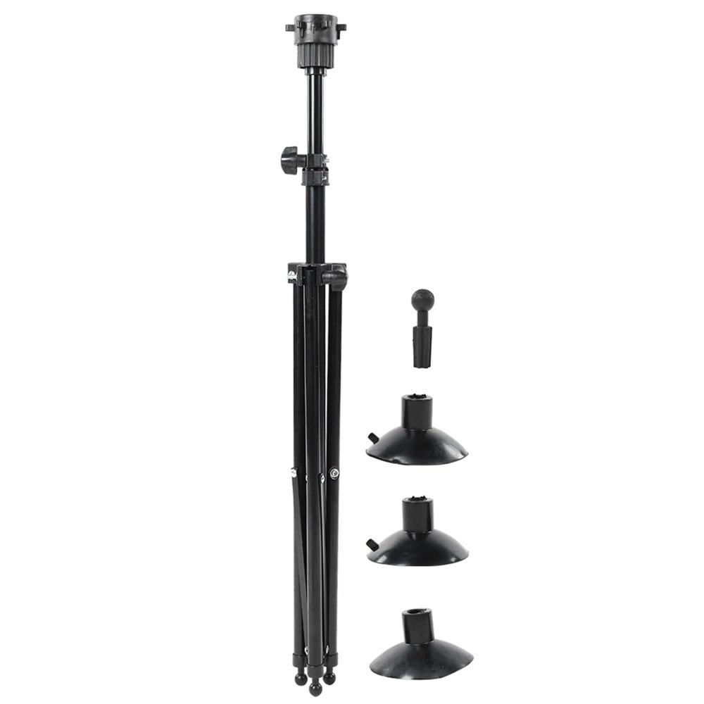 Saluaqui Professional Wig Head Stand with Adjustable Height, Suction Cup Base, 130 cm, Black