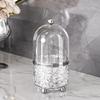 CHIRISEN Makeup Brush Holder with Lid, 360° Rotating Cosmetic Organizer with Dust Protection, Transparent view 1