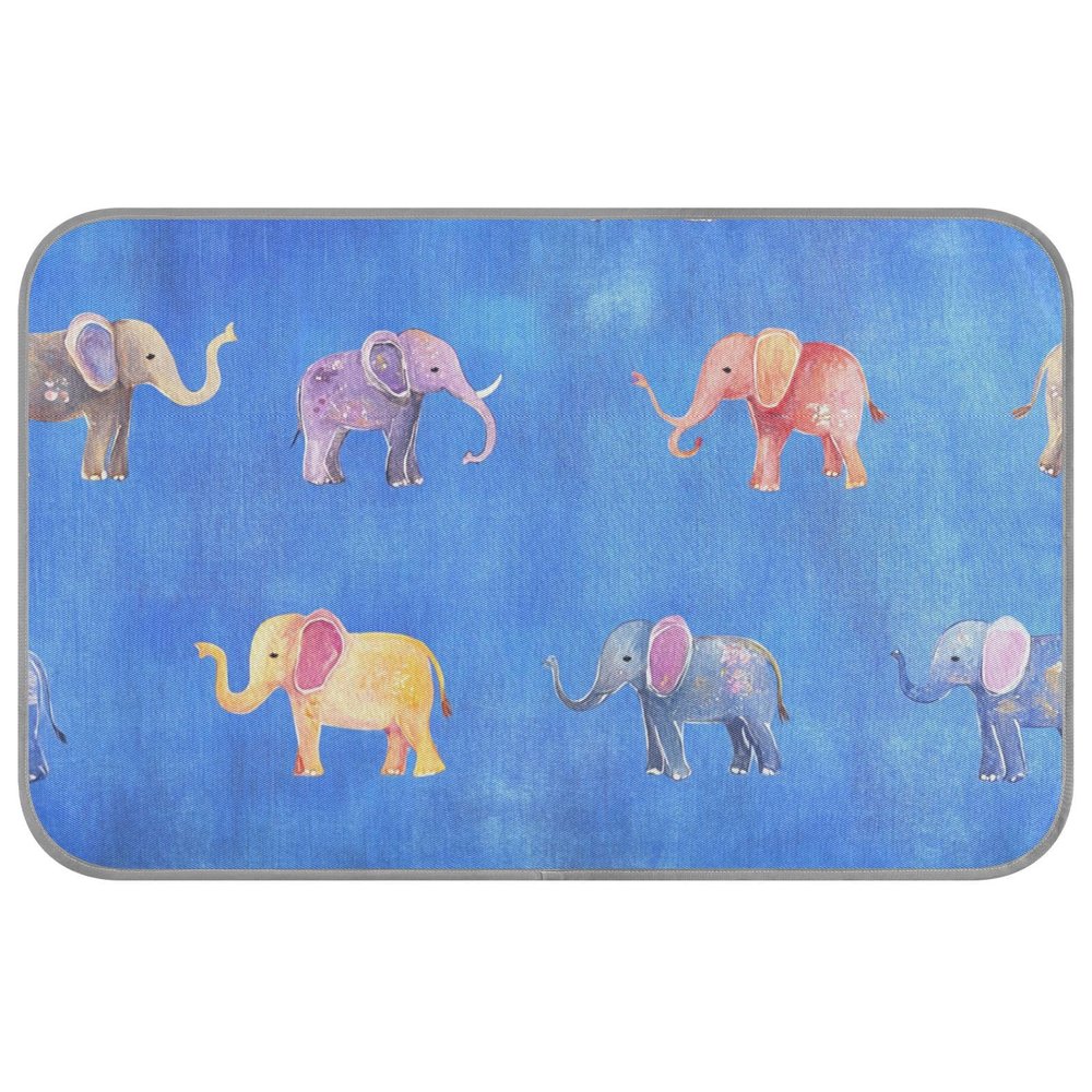 Funny Elephant Blue Sky Flower Self-Cooling Dog and Cat Mat, 59.9 x 98 cm