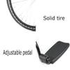 XSDAJSD Folding Lightweight Steel Wheelchair with Adjustable Footrests and Attendant Propulsion view 4