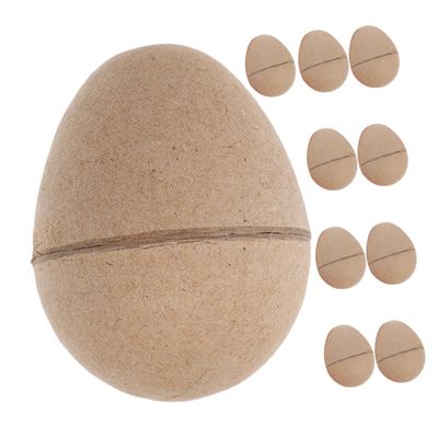 NUOBESTY Unpainted Paper Eggs, 10 Count, Khaki, for Creative Craft Projects