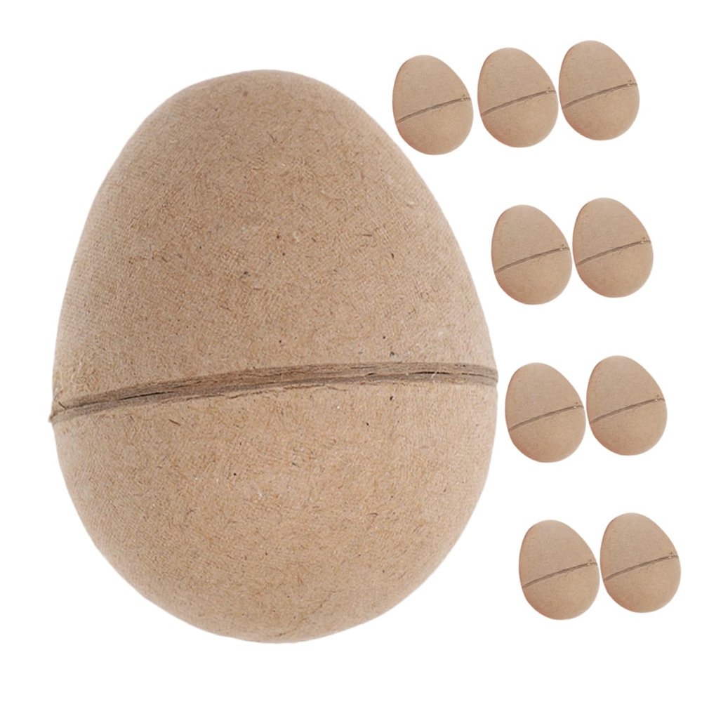 NUOBESTY Unpainted Paper Eggs, 10 Count, Khaki, for Creative Craft Projects