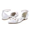 Gycdwjh Satin Wedding Shoes for Brides, Pointed Toe, Champagne, EU 40 view 3