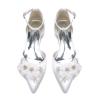 Gycdwjh Satin Wedding Shoes for Brides, Pointed Toe, Champagne, EU 40 view 4