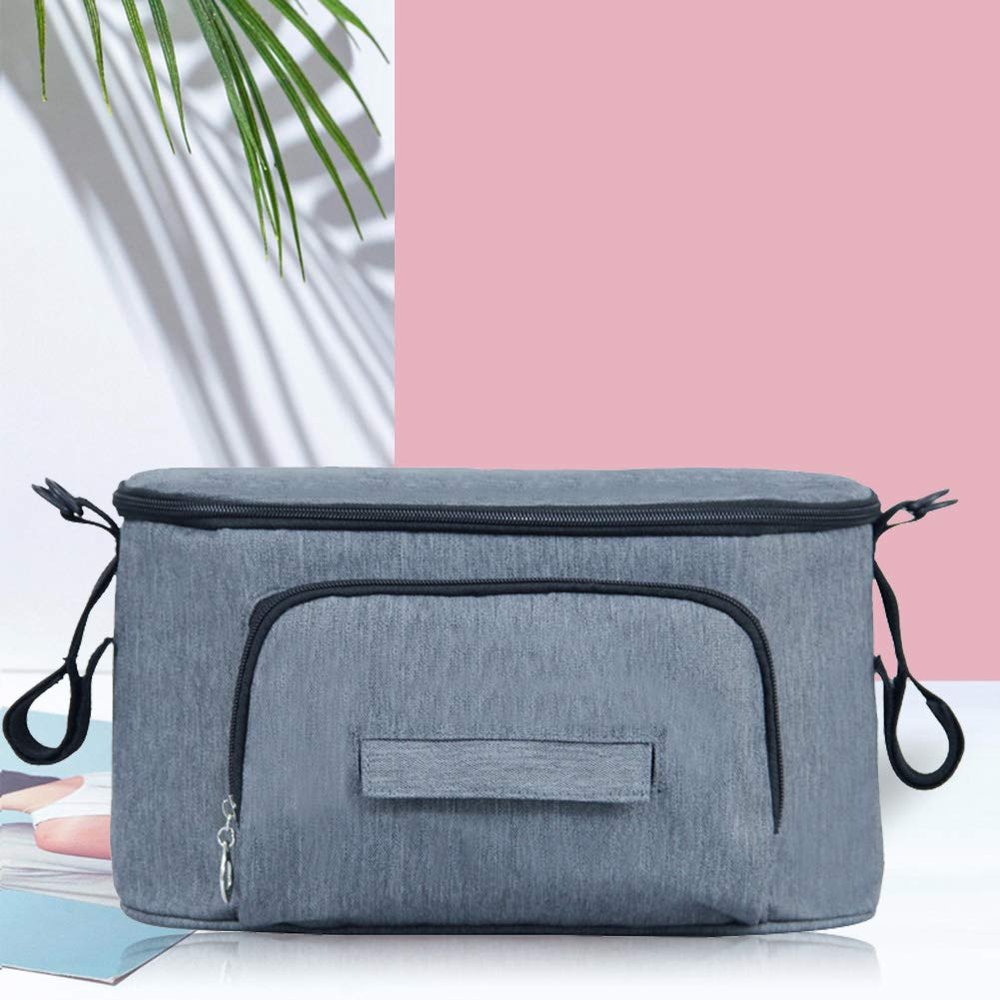 KIMISS Baby Stroller Hook Storage Bag, Bottle and Cup Holder, Multifunctional Large-Capacity Hanging Bag with One Strap