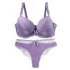 Women's Lace Lingerie Set, Push-Up Underwire Bra and Briefs view 1