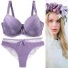 Women's Lace Lingerie Set, Push-Up Underwire Bra and Briefs view 3
