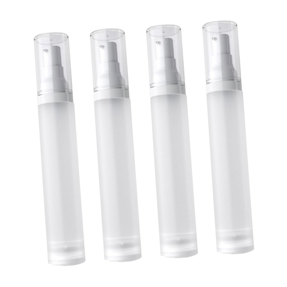50 ml Matte Airless Pump Bottles, Plastic, 4-Pack for Travel