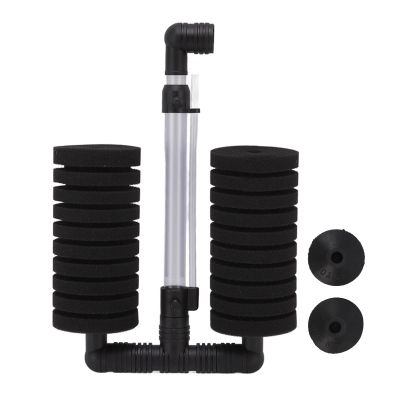 KIMISS Aquarium Double Sponge Filter, Quiet Submersible Foam Filter