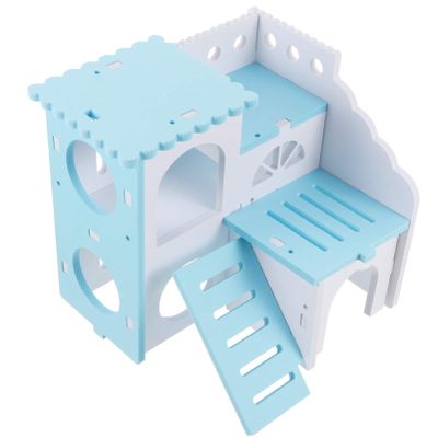 UKCOCO Wooden Hamster House with Chew Function and Hideout