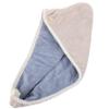 Quick-Drying Hair Towel with Button, Coral Fleece, Blue Gray view 1